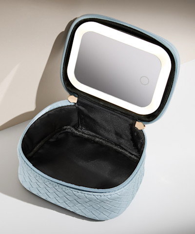 By BEAUTY BAY LED Mirror Mini Travel Beauty Bag Blue