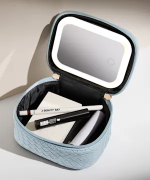 beautybay LED Mirror Mini Travel Beauty Bag Blue