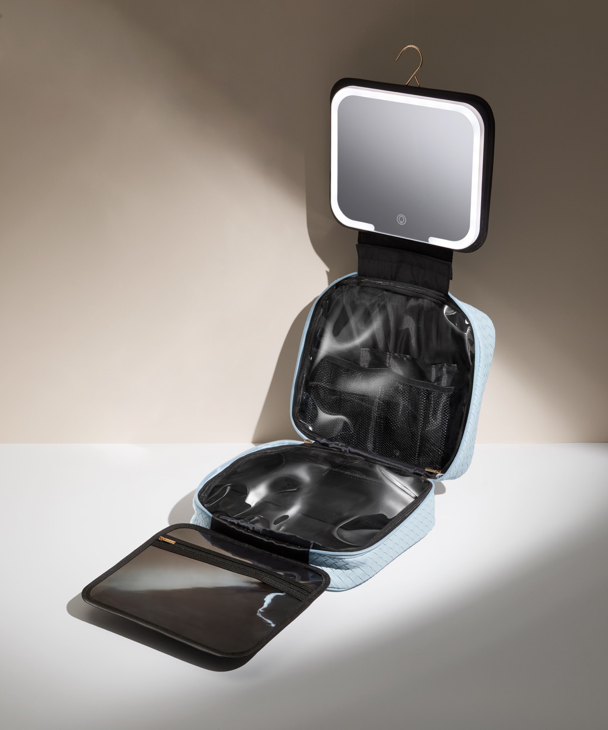 LED Mirror Beauty Organiser Blue -