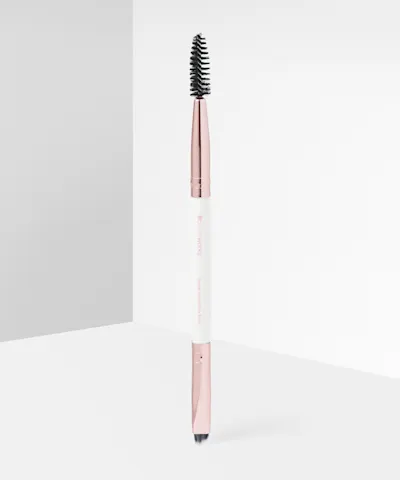 Brushworks - White & Gold Brow Duo Brush