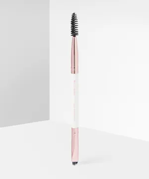 brushworks White & Gold Brow Duo Brush