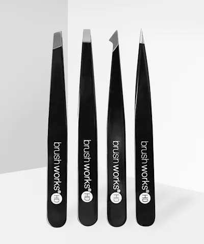 Brushworks - HD Black Combination Tweezer Set