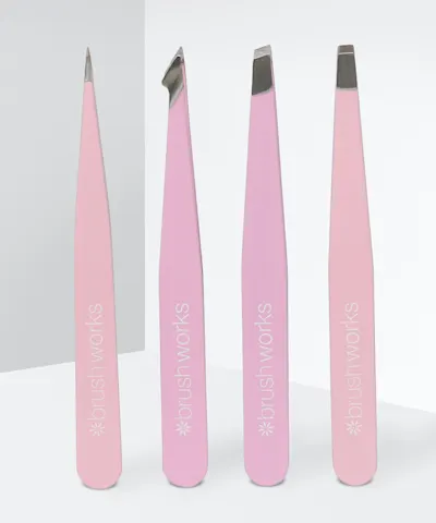 Brushworks - HD Pink Combination Tweezer Set