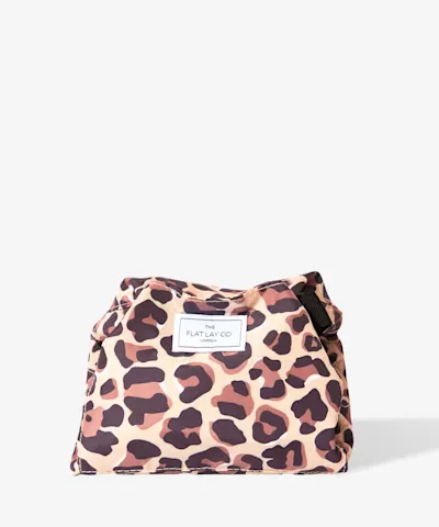 The Flat Lay Co. - Drawstring Makeup Bag in Leopard Print