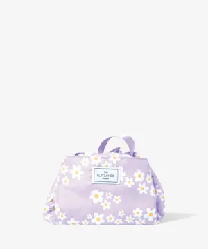 theflatlayco Drawstring Makeup Bag in Lilac Daisy