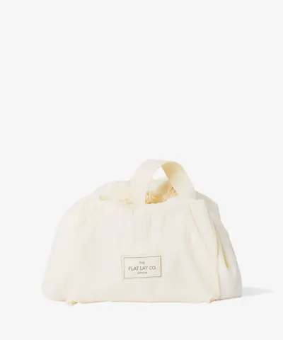 The Flat Lay Co. - Drawstring Makeup Bag in Vanilla Parachute