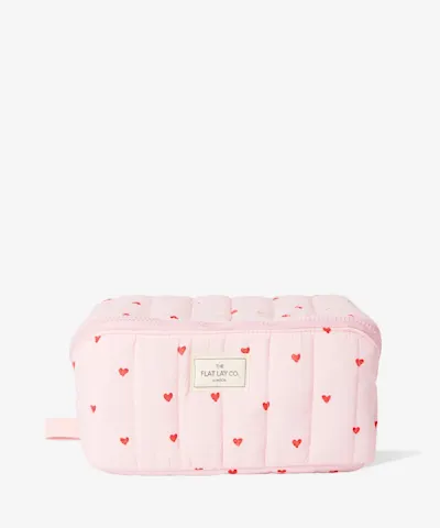 The Flat Lay Co. - Marshmallow Open Flat Box Bag in Sweet Pink Hearts