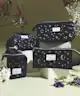 The Flat Lay Co. - Open Flat Box Bag in Embroidered Celestial Blue Velvet 