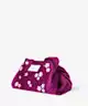 The Flat Lay Co. - Drawstring Makeup Bag in Embroidered Daisy Plum Velvet