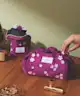 The Flat Lay Co. - Drawstring Makeup Bag in Embroidered Daisy Plum Velvet