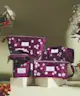 The Flat Lay Co. - Drawstring Makeup Bag in Embroidered Daisy Plum Velvet