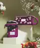 The Flat Lay Co. - Brush Holder in Embroidered Daisy Plum Velvet