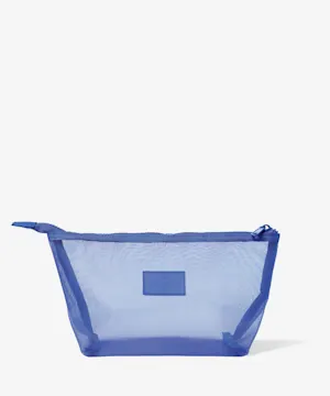 theflatlayco Essential Makeup Pouch Blue Mesh