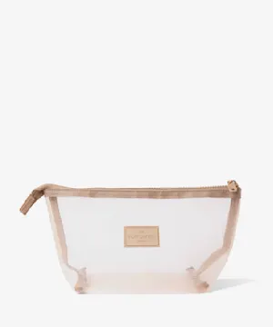 The Flat Lay Co. Essential Makeup Pouch Taupe Mesh