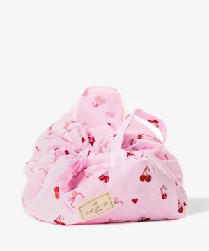 theflatlayco Drawstring Makeup Bag - Pink Cherries & Bows