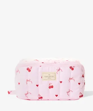 theflatlayco Marshmallow Makeup Box Bag - Pink Cherries & Bows