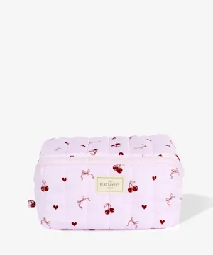 theflatlayco Marshmallow Makeup Box Bag - Pink Cherries & Bows