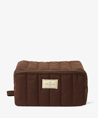 The Flat Lay Co. - Marshmallow Flat Lay Makeup Box Bag - Espresso
