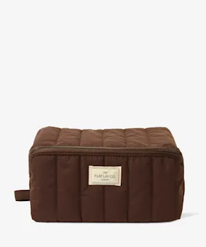 theflatlayco Marshmallow Flat Lay Makeup Box Bag - Espresso