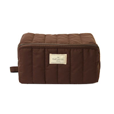 The Flat Lay Co. Marshmallow Flat Lay Makeup Box Bag - Espresso