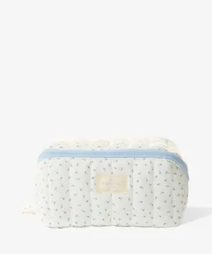 theflatlayco Marshmallow Flat Lay Makeup Box Bag - Cozy Cotton Ditsy Floral