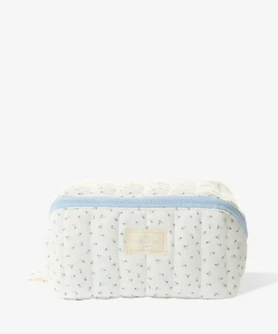 The Flat Lay Co. - Marshmallow Flat Lay Makeup Box Bag - Cozy Cotton Ditsy Floral