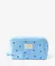 The Flat Lay Co. - Flat Lay Makeup Box Bag - Ditsy Bows Blue Embroidered Velvet