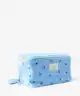 The Flat Lay Co. - Flat Lay Makeup Box Bag - Ditsy Bows Blue Embroidered Velvet