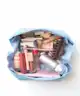 The Flat Lay Co. - Flat Lay Makeup Box Bag - Ditsy Bows Blue Embroidered Velvet