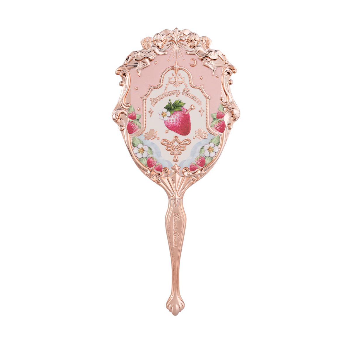 Flower Knows Strawberry Rococo Hand Mirror Strawberry Rococo Series Hand Mirror Soft Pink