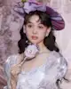 Flower Knows - Violet Strawberry Rococo Hand Mirror