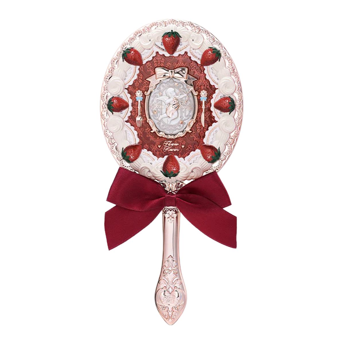 Flower Knows Strawberry Cupid Collection Hand Mirror Red Velvet
