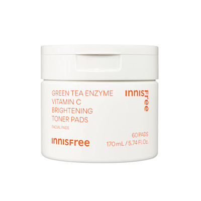 Innisfree Green Tea Enzyme Vitamin C Brightening Toner Pads Green Tea Enzyme Vitamin C Brightening Toner Pads