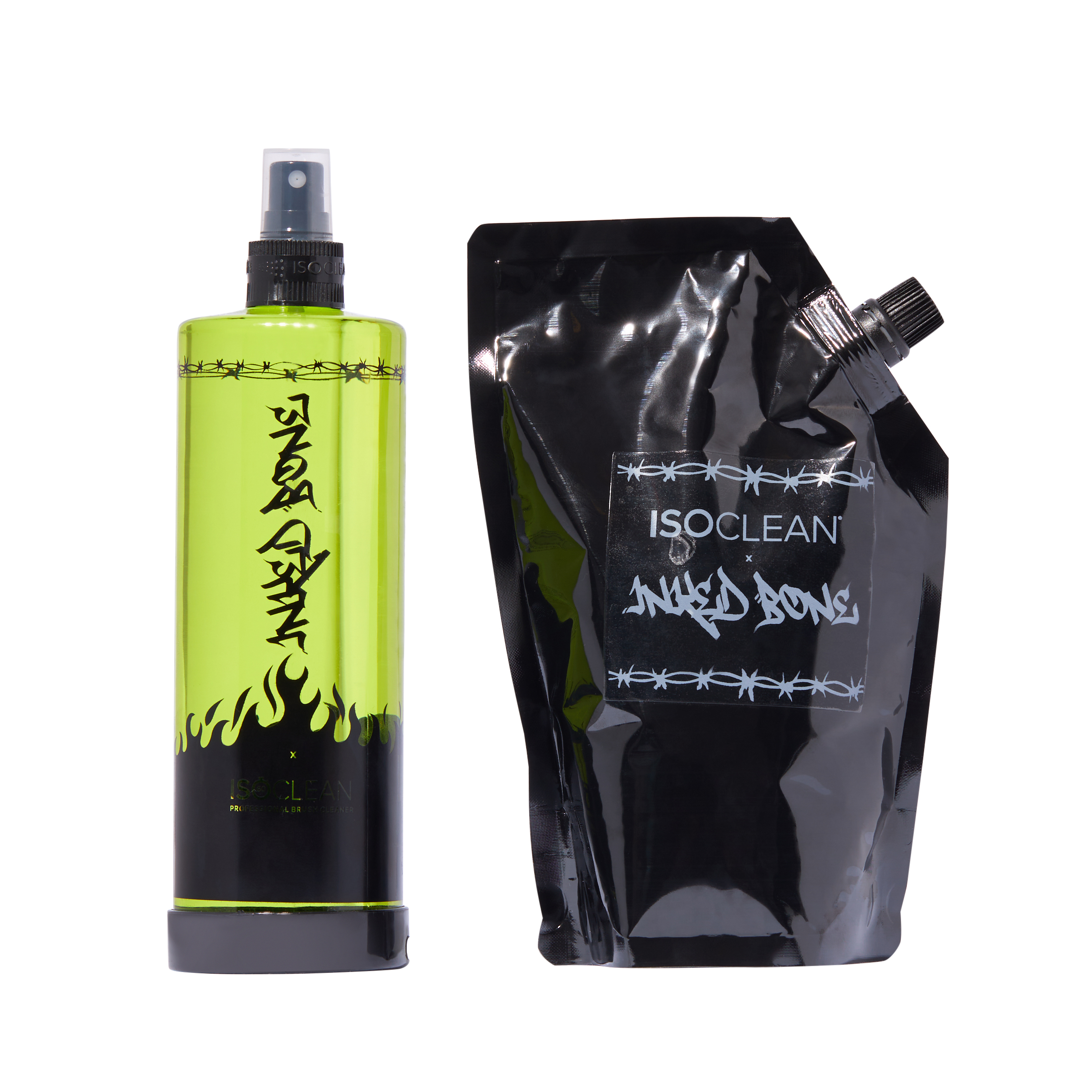 Limited Edition ISOCLEAN x Inked Bone 525ml Scented Makeup Brush Cleaner & EcoRefill Bundle