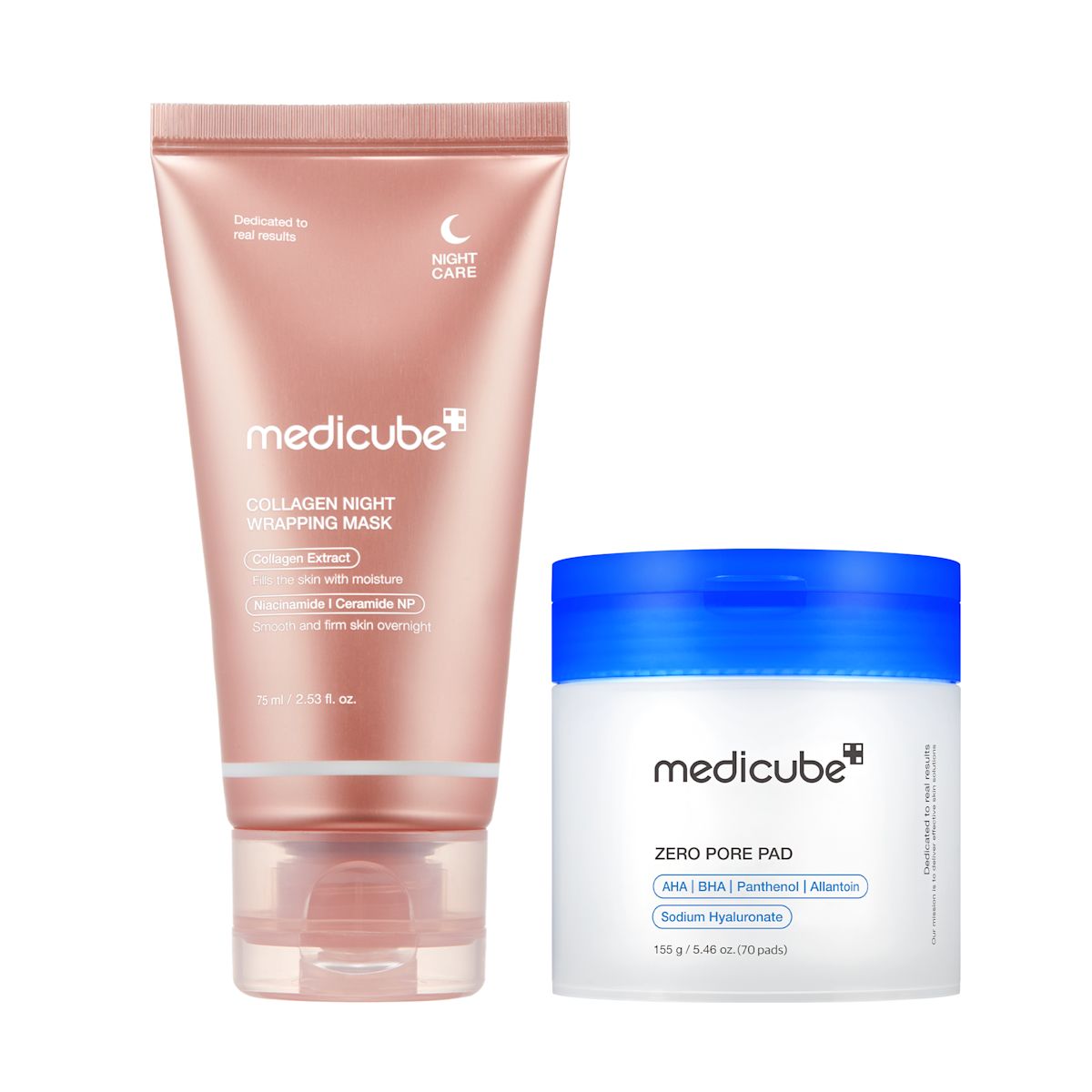 Medicube Zero Pore Pads 2.0 & Collagen Night Wrapping Mask Duo