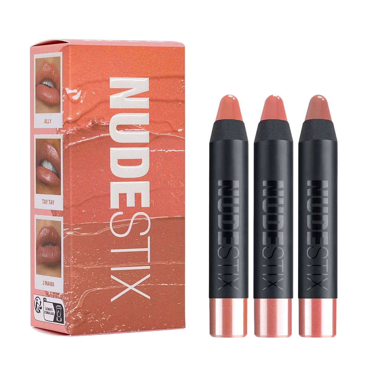 NUDESTIX Nude Natural Lps Founders 3 pc Mini Lip Kit Ally, Tay Tay, J Mama