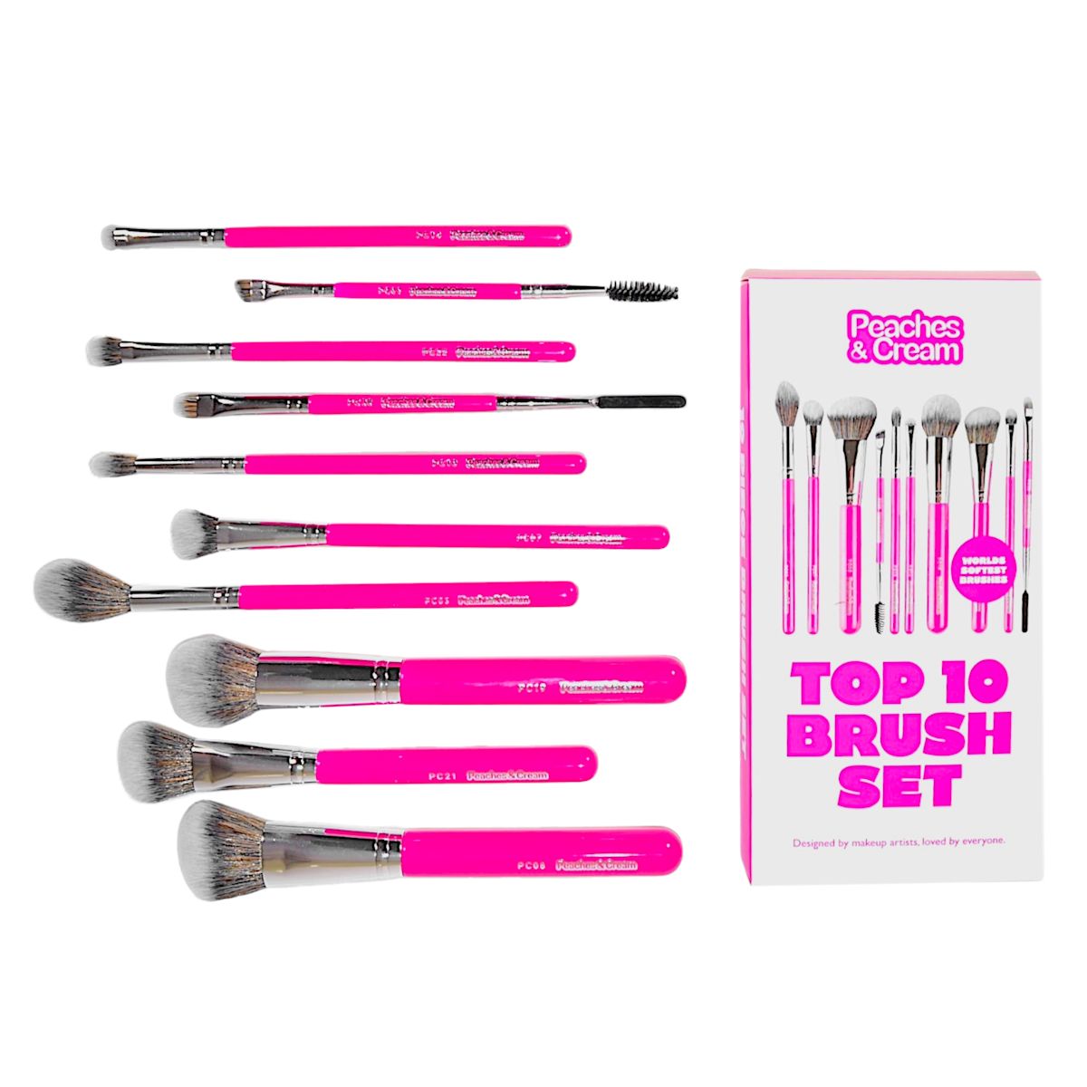 Peaches & Cream The Top 10 Makeup Brush Set