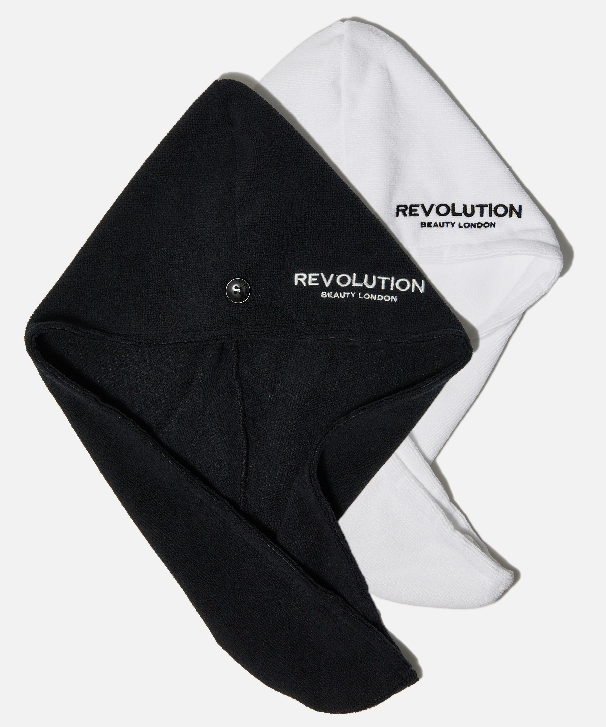 Revolution Hair 2pk Microfiber Hair Towel Wrap Black/White
