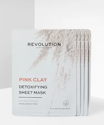 Revolution Skincare - Biodegradable Detoxifying Pink Clay Sheet Mask Pack