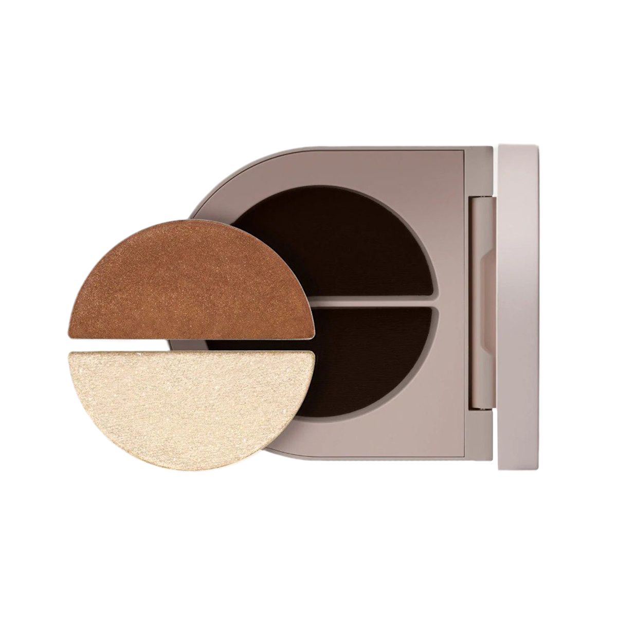 Rose Inc Satin & Shimmer Duet Eyeshadow Satin Cocoa | White Gold Shimmer