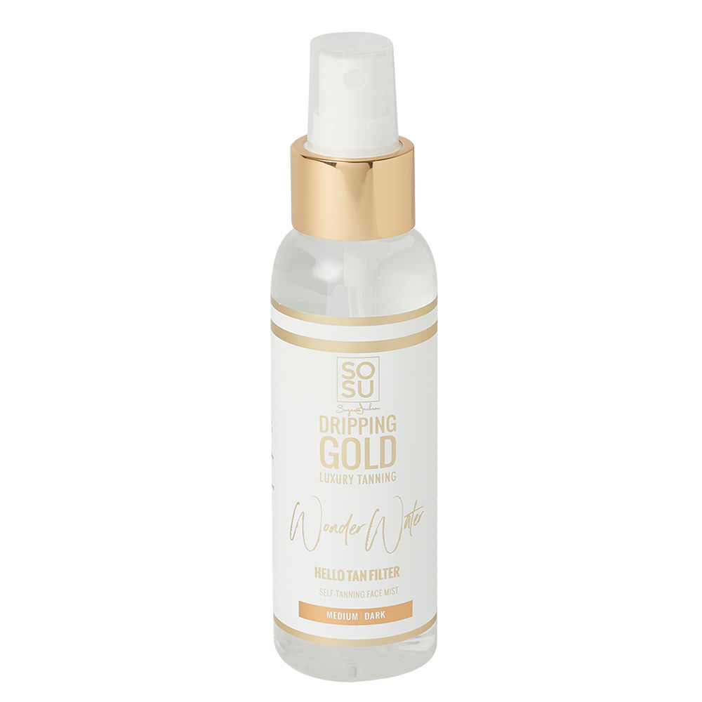 SOSU Cosmetics Dripping Gold Wonder Water Self Tanning Facial Mist Medium Dark