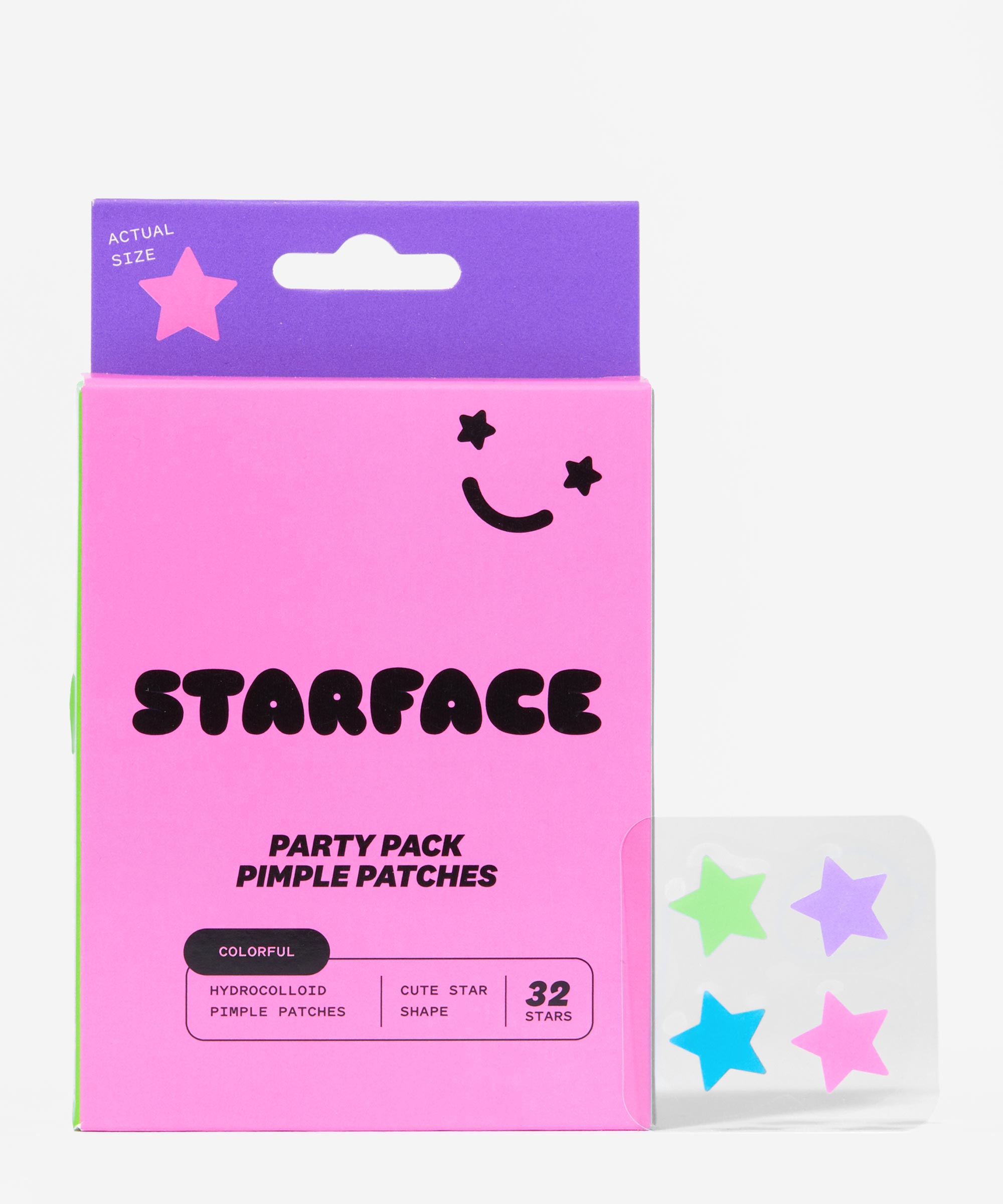 Starface Rainbow Stars, Hydrocolloid Pimple Patches, Absorb Fluid and  Reduce Inflammation, Cute Star Shape, Vegan and Cruelty-Free Skincare (32  Count)