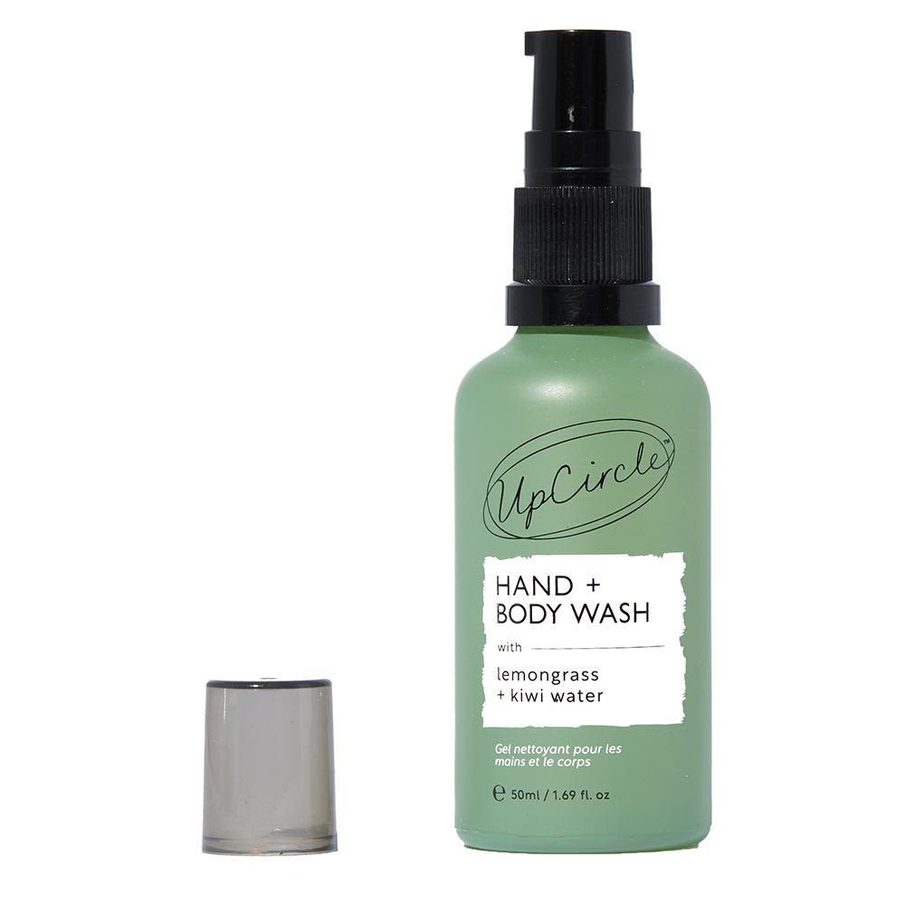 UpCircle Beauty Hand + Body Wash with Lemongrass + Kiwi Water Travel Size
