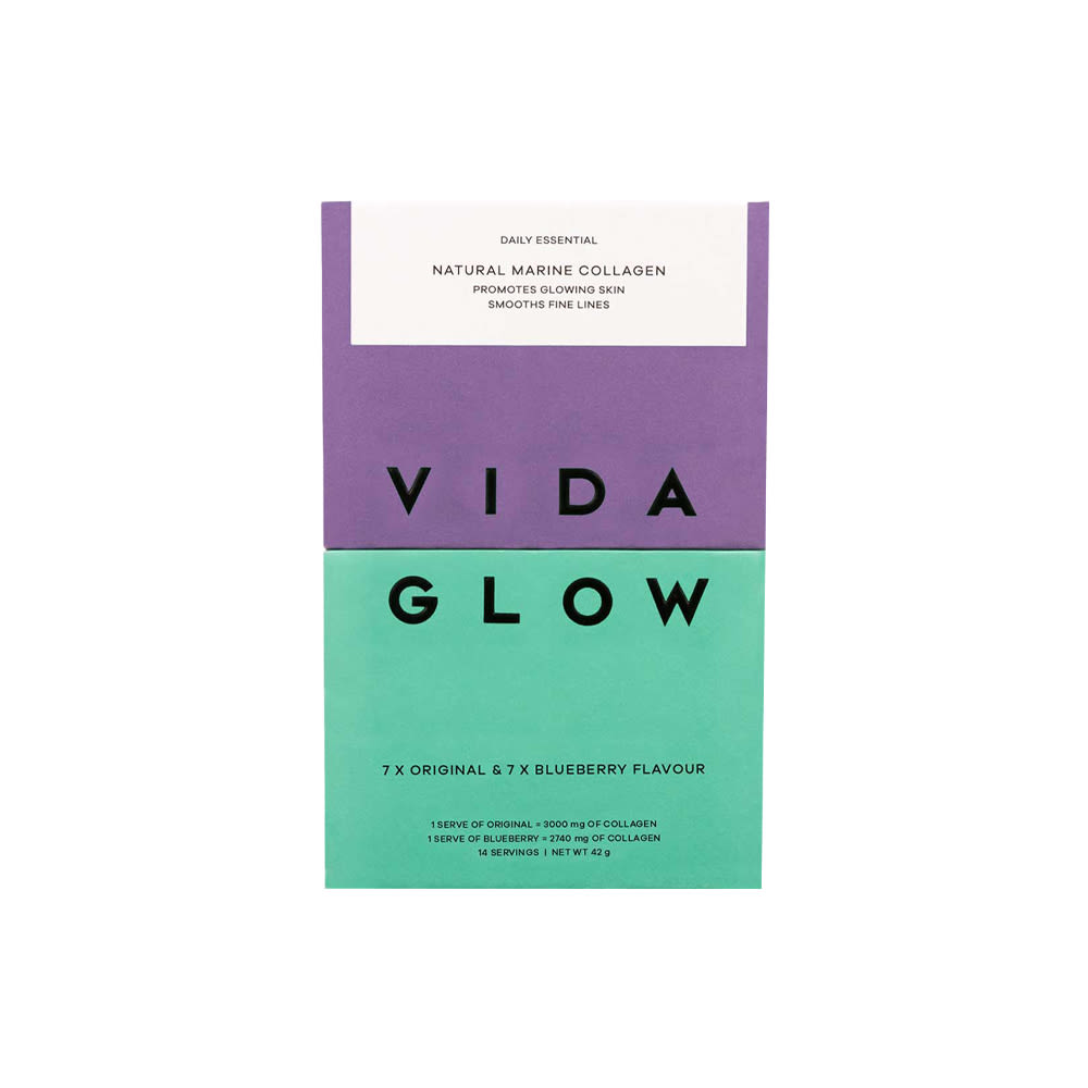 Vida Glow Natural Marine Collagen 14 Day Trial Pack Original Original & Blueberry
