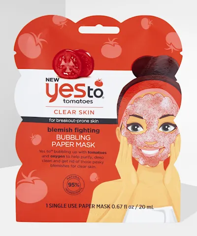 Yes To - Tomatoes Charcoal Single Use Bubbling Paper Mask 