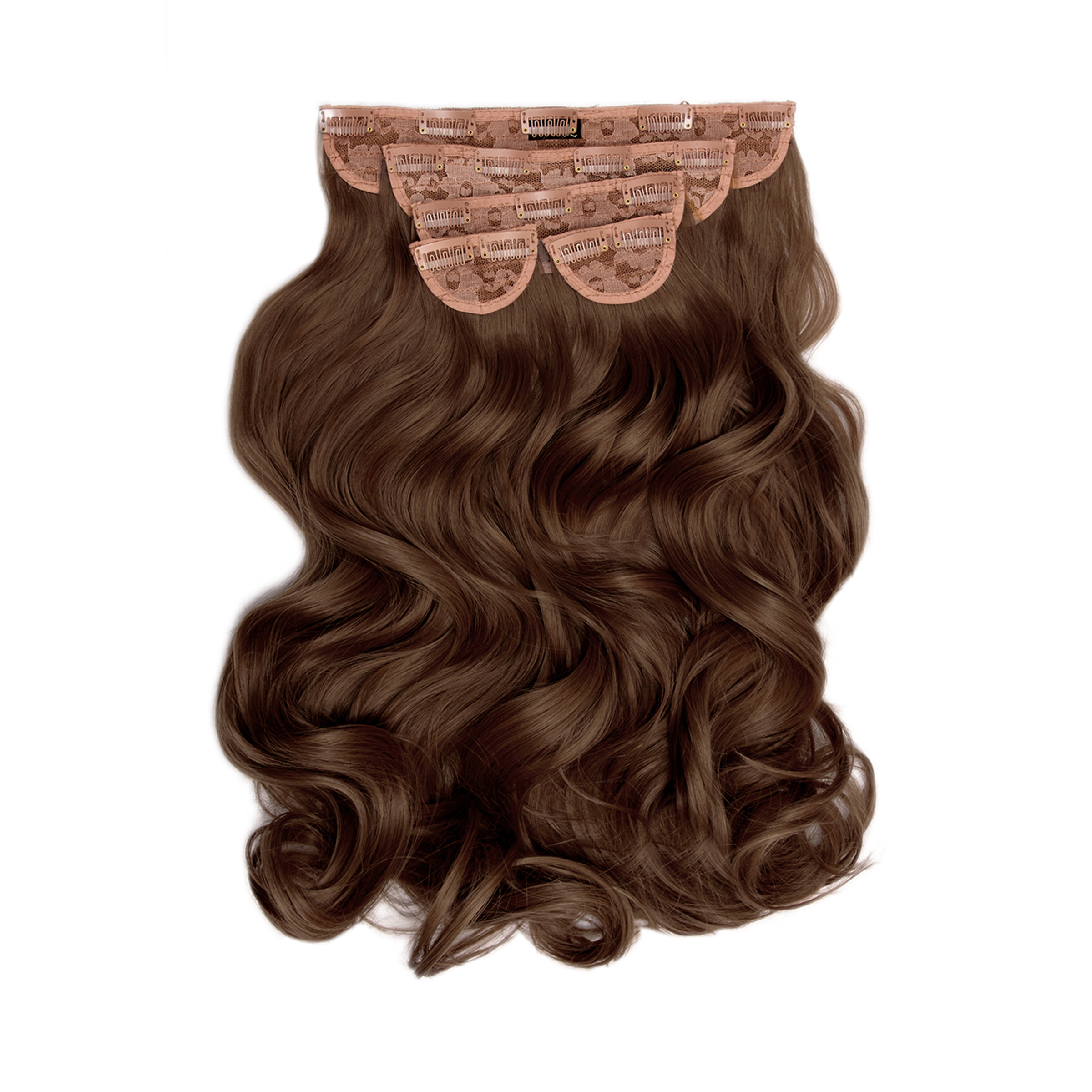 Super Thick 22" 5 Piece Curly Clip In Extensions Chestnut