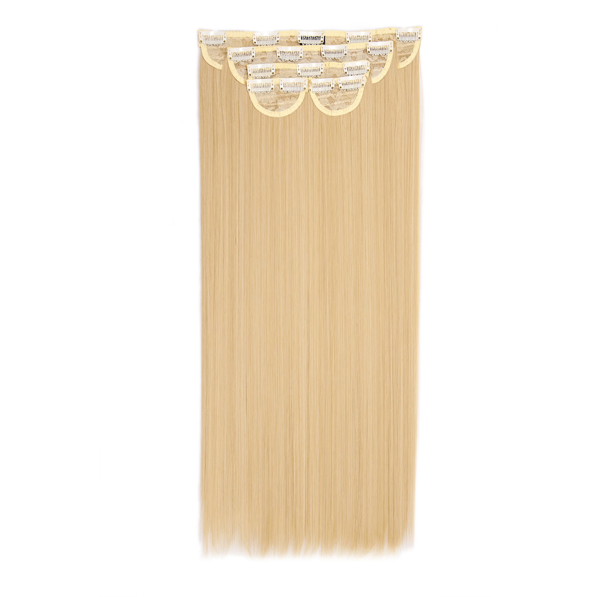 Super Thick 22" 5 Piece Straight Clip In Extensions Golden Blonde